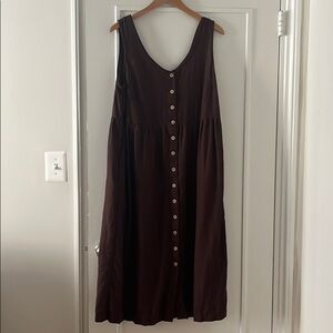 notPERFECTLINEN Valley Dress Espresso Large
